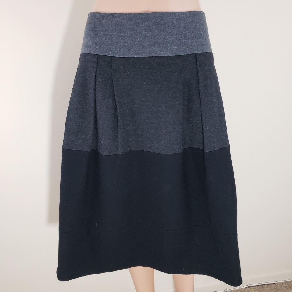 Vince Soft Wool Full Gray Midi Lined Skirt Size 12